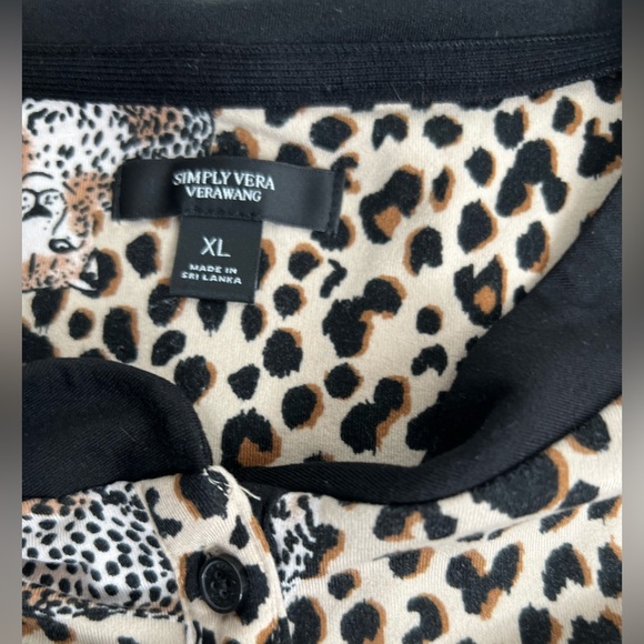 Simply Vera Verawang Women's Bluse Animal Print Size XL - Picture 4 of 8
